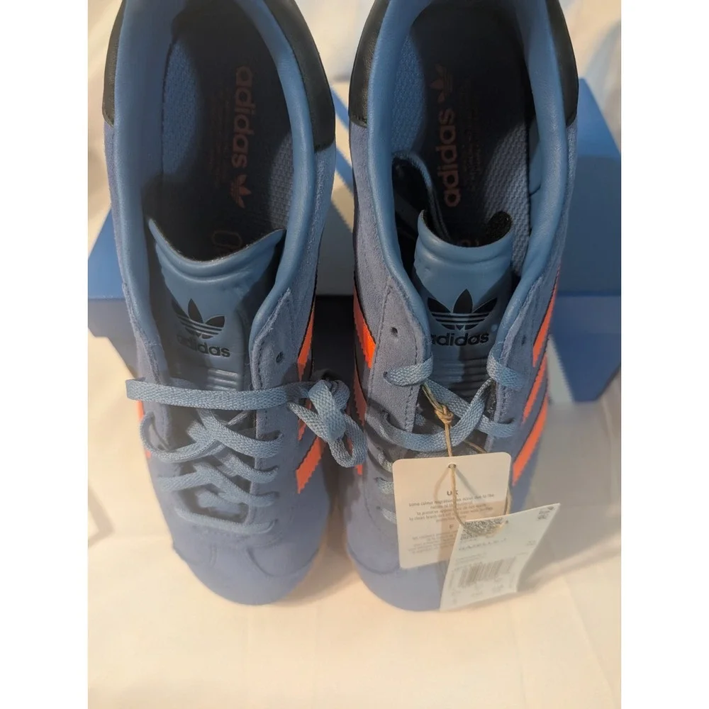 adidas Gazelle J Kids Youth 6 Blue Orange Shoes JP7124 New In Box FR 38 2/3NIB